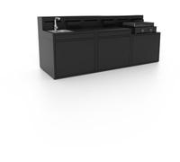 Cuisine extérieure FORGE ADOUR Cuisine complète - 3 modules en acier noir (L. 270 cm)