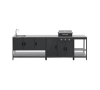 Cuisine extérieure Naxos 3 modules acier inoxydable noir avec barbecue gaz 3 brûleurs