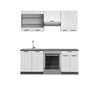Cuisine Fame-Line, 200cm sans PT, Blanc campagne/Anthracite, Vicco 36161
