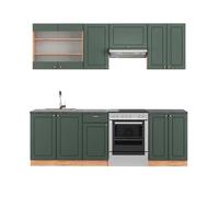 Cuisine Fame-Line, 240cm, PT Anthracite, Vert Or Campagne/Chêne de force doré, Vicco 42534
