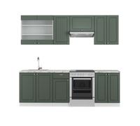Vicco Cuisine Fame-Line, Vert-Or Landhaus/Blanc, 240cm