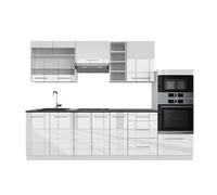 Cuisine Fame-Line, 280cm sans PT, Blanc Haute brillance/Blanc, Vicco 36417