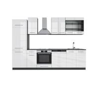 Cuisine Fame-Line, 300cm sans PT, Blanc Haute brillance/Anthracite, Vicco 35797