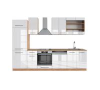 Vicco Cuisine Fame-Line, Blanc Brillant/Chêne doré, 300cm