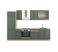 Cuisine Fame-Line, 300cm sans PT, Vert Or Campagne/Chêne de force doré, Vicco