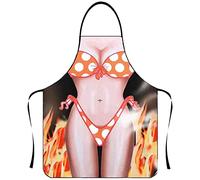 Cuisine Fantaisie Tablier de Cadeaux Drôles Réglables Créatifs Humour Homme Femme Personnalisé étanche pour Barbecue Fun Party Cuisine Gag Cadeau Humoristique Anniversaire Noel (W)