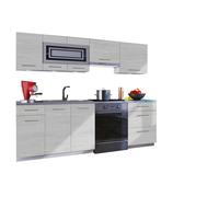 Cuisine GIOVANNA 7 éléments - bois blanchi 2m40 - grand casserolier