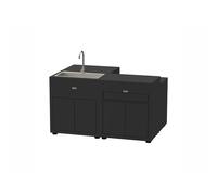 Cuisine îlot 4 éléments noir - le marquier