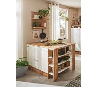 Cuisine Îlot De Cuisine Hilde 150 Cm Avec Étagère Suspendue Blanche Respekta