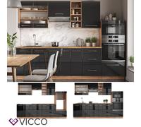 Cuisine intégrée Cuisine en bloc Fame-Line 280 cm chêne anthracite Vicco