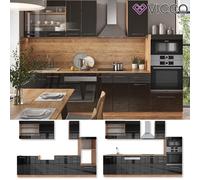 Cuisine intégrée Cuisine en bloc Fame-Line 300 cm chêne anthracite Vicco