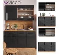 Cuisine intégrée Cuisine en bloc Fame-Line Single chêne anthracite Vicco