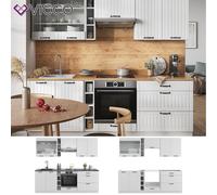 Cuisine intégrée Cuisine en bloc Fame-Line style rustique 235 cm blanc Vicco