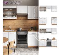 Cuisine intégrée Cuisine en bloc Kitchenette Fame-Line 200 cm chêne blanc Vicco