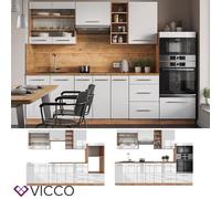 Cuisine intégrée Cuisine en bloc Kitchenette Fame-Line 280 cm chêne blanc Vicco