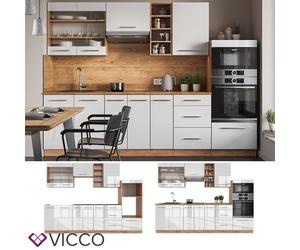 Cuisine intégrée Cuisine en bloc Kitchenette Fame-Line 280 cm chêne blanc Vicco