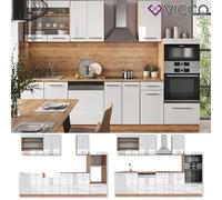 Cuisine intégrée Cuisine en bloc Kitchenette Fame-Line 300 cm chêne blanc Vicco