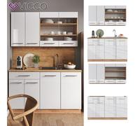 Cuisine intégrée Cuisine en bloc Kitchenette Fame-Line Single chêne blanc Vicco