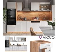 Cuisine intégrée Cuisine en bloc Kitchenette R-Line 300 cm chêne blanc Vicco
