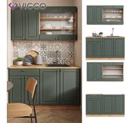 Cuisine intégrée Fame-Line Single style rustique 140cm chêne vert or Vicco