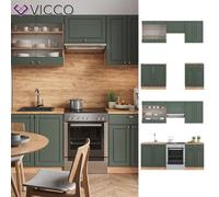 Cuisine intégrée Fame-Line Single style rustique 200cm chêne vert or Vicco