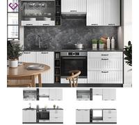 Cuisine intégrée Fame-Line style rustique 235 cm anthracite blanc Vicco