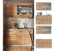 Cuisine intégrée Kitchenette Bloc cuisine Fame-Line Single blanc chêne Vicco