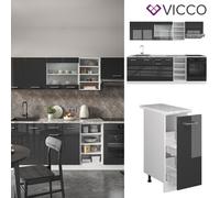 Cuisine intégrée Kitchenette Bloc cuisine R-Line 240 cm blanc anthracite Vicco