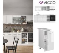 Cuisine intégrée Kitchenette Bloc cuisine R-Line 240 cm blanc Vicco