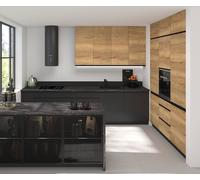 Cuisine Intégrée Treviso Avec Travail Lave Halifax Chêne Graphite Mat Hettich Vo