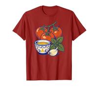 Cuisine Italienne Tomate Basilic Huile d'olive Ail Design Cuisine T-Shirt