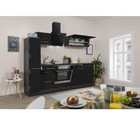 Cuisine Ligne Premium Respekta RP250ESC Noir 250 cm, Bloc Cuisine Chêne
