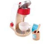Machine à café pour enfant blanche Hape - Jeu d'imitation - Bois - 5 pièces - 17,5 x 10,6 x 19,6 cm