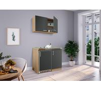 Cuisine Mini Cuisine Cuisine En L Espace Pantry Chêne Gris Levin 100 Cm Respekta