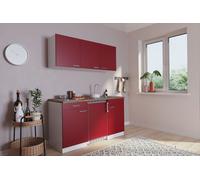 Cuisine Mini Cuisine Single en Murage Pantry Blanc Rouge Luis 150 CM