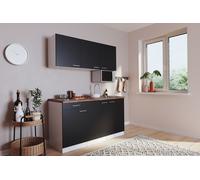 Cuisine Mini Cuisine Single Luis 150 CM Blanc Noir Sans Réfrigérateur respekta
