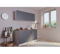 Cuisine Mini Cuisine Single Salle à Manger Blanc Gris Luis 150 CM respekta