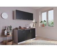 Cuisine Mini Cuisine Single Salle à Manger Pantry Blanc Noir Luis 150 CM