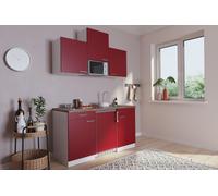 Cuisine Mini Cuisine Single Salle à Manger Pantry Blanc Rouge Luis 150 CM