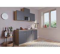 Cuisine Mini Cuisine Single Salle à Manger Pantry Chêne Gris Luis 150 CM