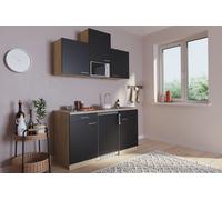 Cuisine Mini Cuisine Single Salle à Manger Pantry Chêne Noir Luis 150 CM Respekt