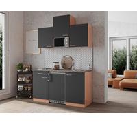 Cuisine Mini Single Salle à Manger à Encastrer Hêtre Gris Gerda 150 CM respekta