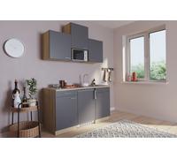 Cuisine Mini Single Salle à Manger Pantry Chêne Gris Luis 150 CM respekta