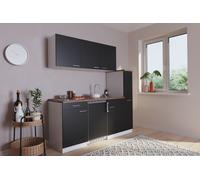 Cuisine Miniküche Singleküche Küchenzeile Blanc Noir Luis 180 CM Respekta