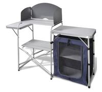 Cuisine Mobilier de camping pliante en aluminium avec pare-brise vidaXL