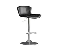 Cuisine Mode Simple Tabouret de Bar Moderne ménage Haut lumière Luxe Dossier relevable Chaise 60-80cm Fer pivotante pour Salle à Manger(Noir)
