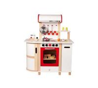 Cuisine multifonction en bois pour enfant - Hape E8018 - Rouge, beige et blanc