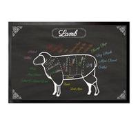Cuisine Paillasson Essuie-Pieds - Meat Table, Cuts Of Lamb (40x60 cm) G