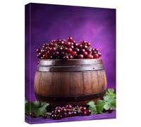 Cuisine Peinture Numero Adulte Raisin Peinture par Numero Débutants, DIY Numéro d'Art Kits Adulte Paint by Numbers avec Pinceaux Peintures Acryliques, Chambre Decoration Maison 100x150cm, Model373
