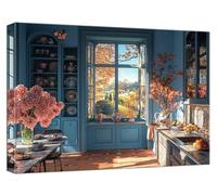 Cuisine Peinture Numero Adulte Salon Peinture par Numero Débutants, DIY Numéro d'Art Kits Adulte Loisir Creatif Paint by Numbers avec Pinceaux Peintures Acryliques, Decoration Maison 70x100cm,Model577